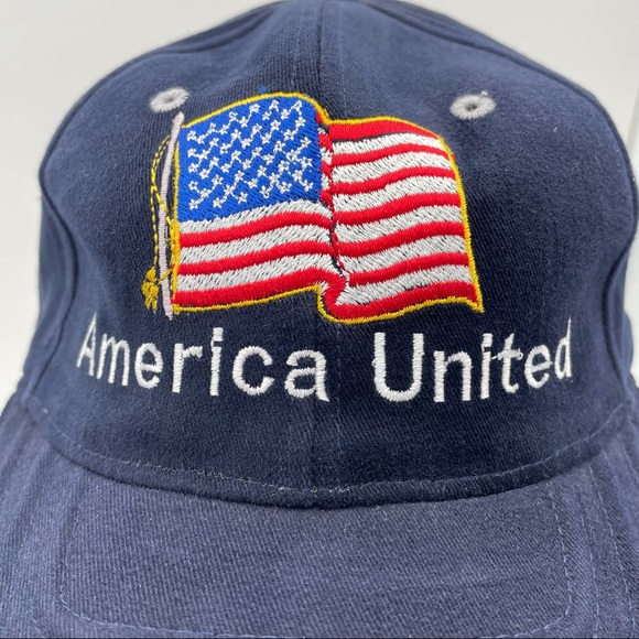 AMERICAN UNITED Blue Denim American Flag Baseball Hat Trucker Cap - Picture 3 of 8